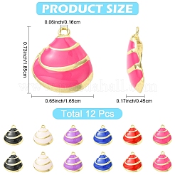 12Pcs 6 Colors Rack Plating Alloy Enamel Pendants&nbsp;ENAM-YW0009-10