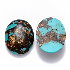 Assembled Synthetic Bronzite and Synthetic Turquoise Cabochons&nbsp;G-R457-03