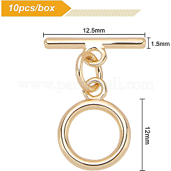 Brass Toggle Clasps&nbsp;KK-BC0005-90G-NF