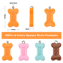 40Pcs 4 Colors Opaque Resin Pendants&nbsp;RESI-CJ0002-29