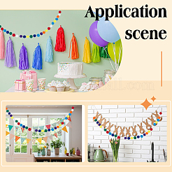 Wool Pompom Ball Hanging Streamer&nbsp;DIY-WH0349-506