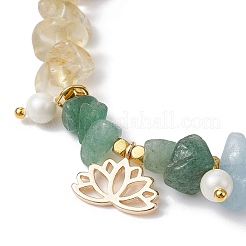Brass Lotus Flower Charm Bracelet&nbsp;BJEW-JB09911