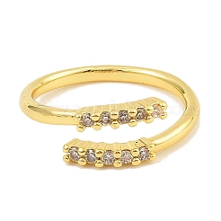 Brass Micro Pave Cubic Zirconia Adjustable Rings for Women&nbsp;RJEW-S392-17G