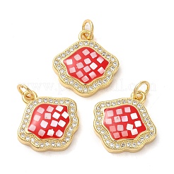 Rack Plating Brass Cubic Zirconia Pendants&nbsp;KK-K385-080G