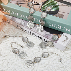 DIY Blank Oval Alloy Pendant Decoration Making Kits&nbsp;HJEW-FH00001