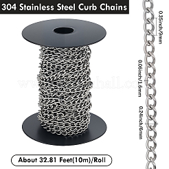 10M 304 Stainless Steel Curb Chains&nbsp;CHS-BBC0001-13