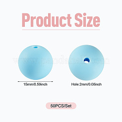 50Pcs Food Grade Eco-Friendly Silicone Beads&nbsp;SIL-TADJ0001-03J