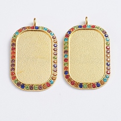 Alloy Big Pendant Cabochon Settings&nbsp;ALRI-TAC0001-04B-G
