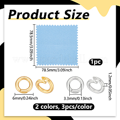 6Pcs 2 Colors 925 Sterling Silver Locking Jump Rings&nbsp;STER-UN0001-91