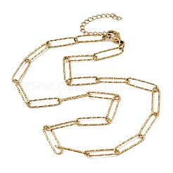 5MM 304 Stainless Steel Textured Paperclip Chain Necklaces for Women Men&nbsp;SA-CBA37BC-20G