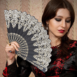Plastic Folding Fan&nbsp;AJEW-WH20018-65D