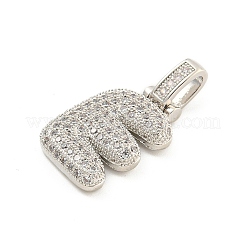 Brass Micro Pave Clear Cubic Zirconia Pendants&nbsp;KK-B099-01P-E