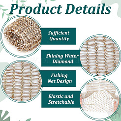 Polyester Rhinestones Fabric&nbsp;DIY-WH0578-42B