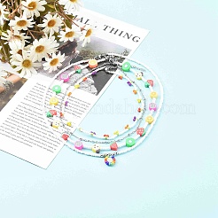 Beaded Necklaces & 304 Stainless Steel Satellite Chain Necklace Sets&nbsp;NJEW-JN03459