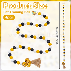 Wooden Bead & Iron Pet Training Bell&nbsp;HJEW-OC00335