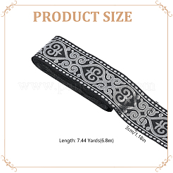 Vintage Jacquard Polyester Ribbon&nbsp;OCOR-WH0109-342B