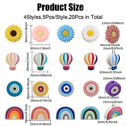 20Pcs 20 Style Silicone Beads&nbsp;SIL-CA0002-81