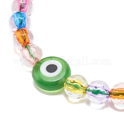 Acrylic Evil Eye & Round Lampwork Braided Bead Bracelet for Women&nbsp;BJEW-JB08379-02