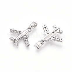 Brass Micro Pave Cubic Zirconia Pendants&nbsp;KK-T070-82P