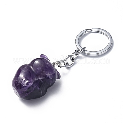 Natural Amethyst Pendant Keychains&nbsp;KEYC-P011-01P-06