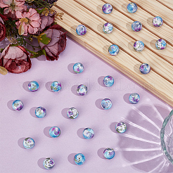 60Pcs Round with Pattern Food Grade Eco-Friendly Silicone Focal Beads&nbsp;SIL-PA0001-34D
