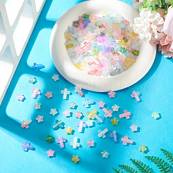 200Pcs 2 Styles Gradient Color Transparent Acrylic Beads&nbsp;OACR-TA0004-85