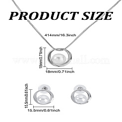 1 Set Alloy & Round Imitation Pearl Pendant Necklaces & Stud Earrings Sets&nbsp;SJEW-LP0001-57P