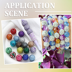 24Pcs 12 Colors Resin Rhinestone Beads&nbsp;RESI-PA0001-04