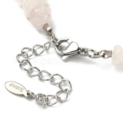 Natural Rose Quartz Chips Beaded Necklace & Stretc Bracelet&nbsp;SJEW-JS01281-02