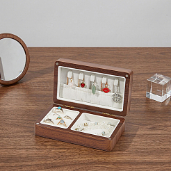 Rectangle Wooden Jewelry Organizer Magnetic Boxes&nbsp;CON-WH0112-073B