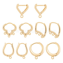 10Pcs 5 Styles Hoop Earring Finding&nbsp;KK-TA0002-98