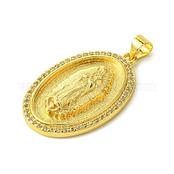 Brass Micro Pave Clear Cubic Zirconia Pendants&nbsp;KK-H472-46G