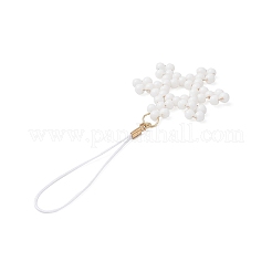Christmas Glass Seed Beaded Pendant Decorations&nbsp;HJEW-TA00013-03