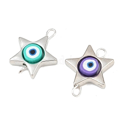 CCB Plastic Frame with Polymer Clay Beads Star Links Connector Charms&nbsp;KK-D103-09B-P