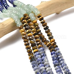 7 Styles Natural Amethyst & Sodalite & Red Jasper & Tiger Eye & Lapis Lazuli & Green Aventurine & Topaz Jade Chakra Beads Strands&nbsp;G-A280-B02-01