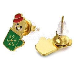 Ion Plating(IP) 304 Stainless Steel Enamel Stud Earrings&nbsp;EJEW-I316-04G-10