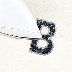 Glitter Rhinestone Iron On Patches&nbsp;DIY-FG0001-28B