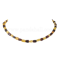 Natural Amber Cuboid Beaded Necklaces for Women&nbsp;NJEW-JN06016