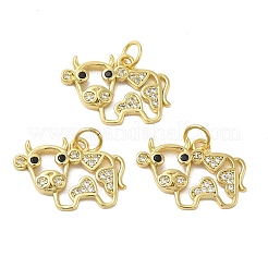 Rack Plating Brass Micro Pave Cubic Zirconia Pendants&nbsp;KK-C030-24G
