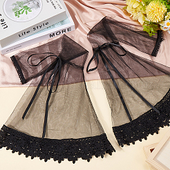 Polyester Long Gauze Mesh Bowknot Oversleeves&nbsp;AJEW-WH20060-05