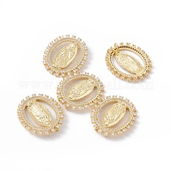 Rack Plating Brass Micro Pave Clear Cubic Zirconia Pendants&nbsp;ZIRC-C040-11G