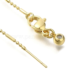Rack Plating Brass Column & Ball Link Chain Necklaces&nbsp;MAK-L042-06G