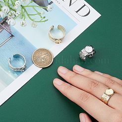4Pcs 2 Colors 304 Stainless Steel Open Cuff Ring Findings&nbsp;STAS-UN0038-04
