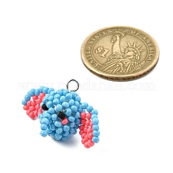 Glass Seed Beaded Elephant Pendants&nbsp;PALLOY-MZ00460