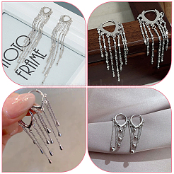 2 Pairs 925 Sterling Silver Hoop Earring Findings&nbsp;STER-BBC0007-15
