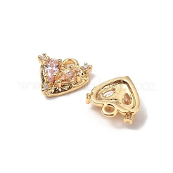 Brass Micro Pave Cubic Zirconia Pendants&nbsp;KK-A259-17G-02