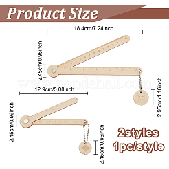 Wooden Knitted Stackable Wire Gauge Ruler Set&nbsp;HJEW-FG00010