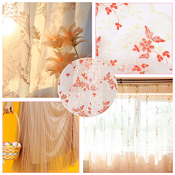 Flower Pattern Polyester Embroidery Lace Fabric&nbsp;DIY-WH0888-199B