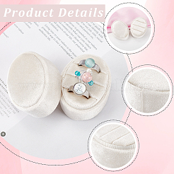 Oval Shape Velvet Rings Storage Gift Boxes&nbsp;CON-WH20001-06A