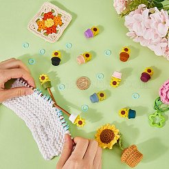 Sunflower Silicone Knitting Needle Point Protectors&nbsp;DIY-SC0024-02